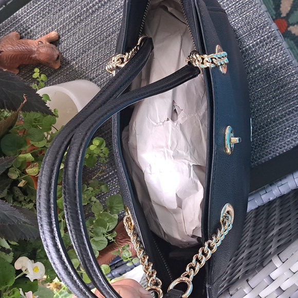 Coach Turnlock Chain 27 Black Leather Shoulder Bag 57107 Excellent Condition - Picture 12 of 12